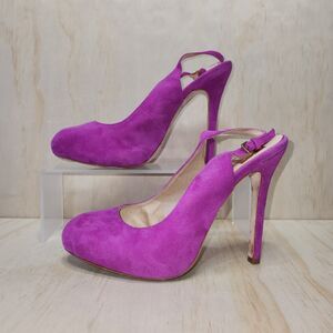 Dolce Vita Bambi Slingback Suede Pumps Magenta Heel Shoe Women 9